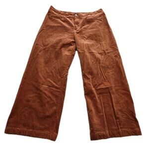 Anthropologie Maeve Colette Wide-Leg Corduroy Pants Orange Cropped Womens Sz 18W